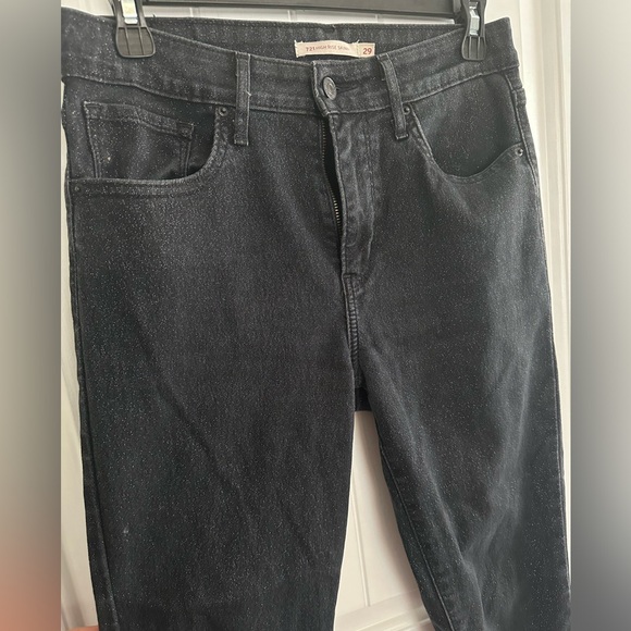 LEVI'S 721 Black High Rise Skinny Sparkle Jeans Women, black/metallic, W29 L30 - Picture 3 of 7